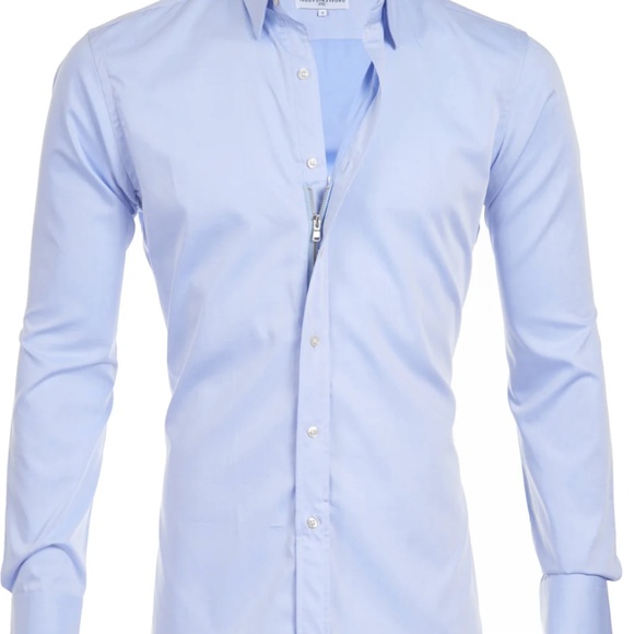 Teddy Stratford Classic Gabardine Shirt Light Blue M Slim Fit - Picture 1 of 7